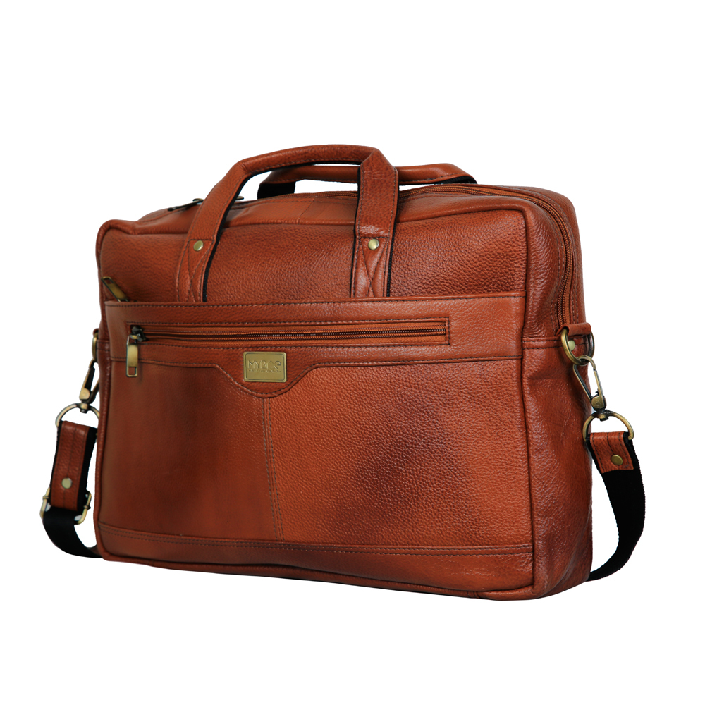 MYBAE Brown leather Laptop Bag