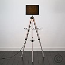 Metal Vintage Decor Tripod Wood Floor Standing Standard Lamp By Nauticalmart