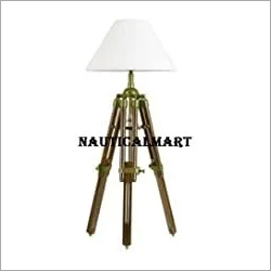 Brass& Wood Propassione Tripod Table Lamp Chintz Shade Cream White Brass Antique/Mahogany Dimensions: H 65 X A A 25 Cm