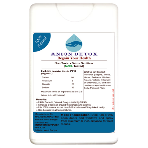 Transparent Non Toxic- Detox Sanitizer Spray