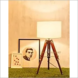 Wood Nauticalmart Designer Vintage Tripod Table Lamp With White Cotton Shade