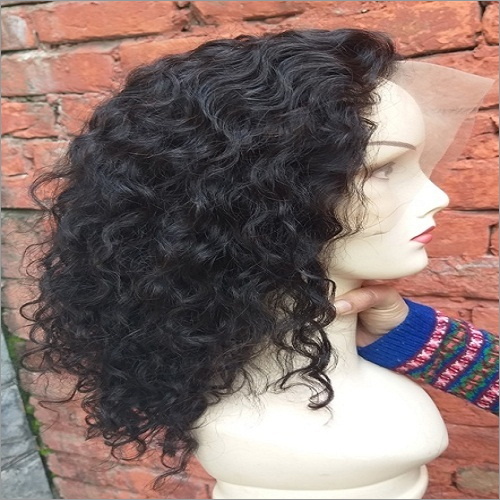 Unprocessed Indian Curly Human  Hair Wig stripes and combs inside