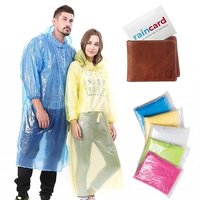 Credit Card Sized Rain Card - Plastic Flexible Raincoat | Free Size Unisex, Lightweight Multicolor Design For Festivals, Camping, And Outdoor Activities