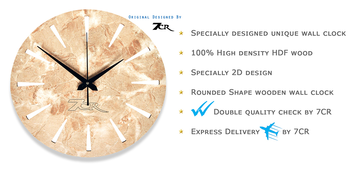 Marble Wood Wall Clock