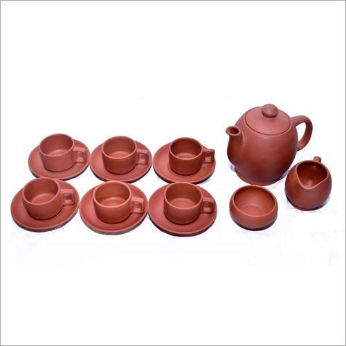 Terracotta Tea Set - 15 Pieces, Reddish-Brown Clay | Reusable, Washable, Eco-Friendly, Durable, Elegant Design