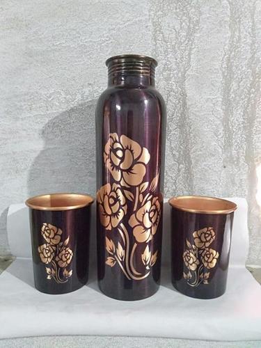 printed copper bottle