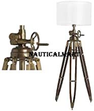 Brown Propassione Tripod Stehlampe Chintz-schirm White Brass Antique/walnut Wood Stand Max. H 220 X A Foot 100 A Screen 70cm