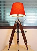 Chrome Handmade Premium Teak Wooden Tripod Floor Lamp - Home Decorate