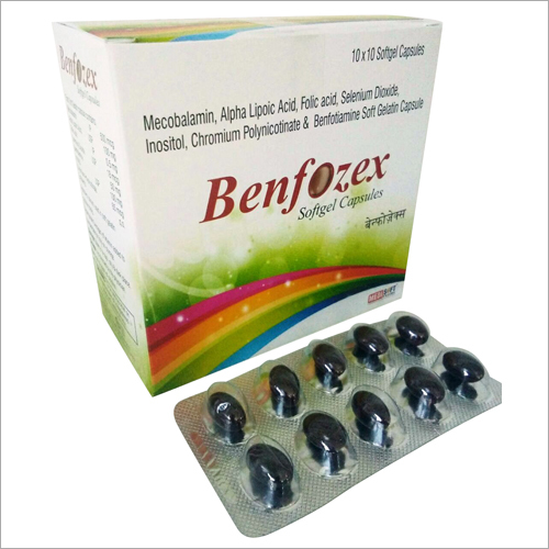 मीकोबालामिन अल्फ़ा लिपोइक एसिड फ़ोलिक एसिड और बेनफ़ोटियामिन सॉफ्ट जेलाटिन कैप्सूल