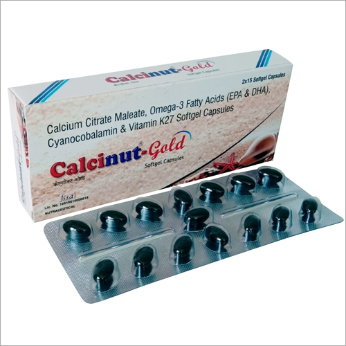 Calcium Citrate Maleate Omega 3 Fatty Acid Cyanocobalamin and Vitamin K27 Softgel Capsules