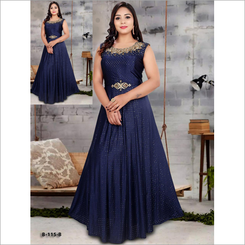 Blue Ladies Fancy Gown