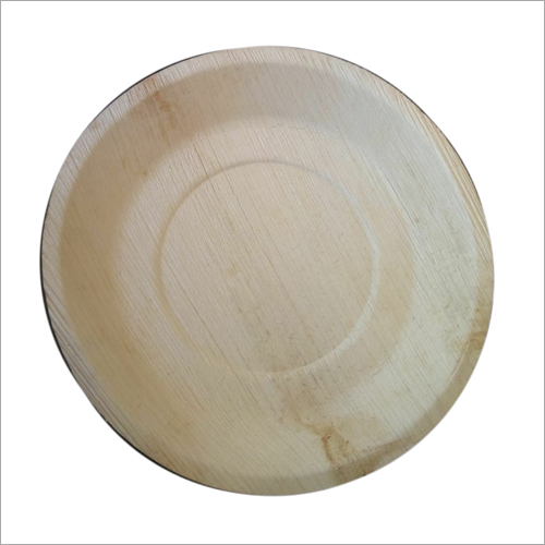 Wood Color Areca Leaf Disposable Round Plate