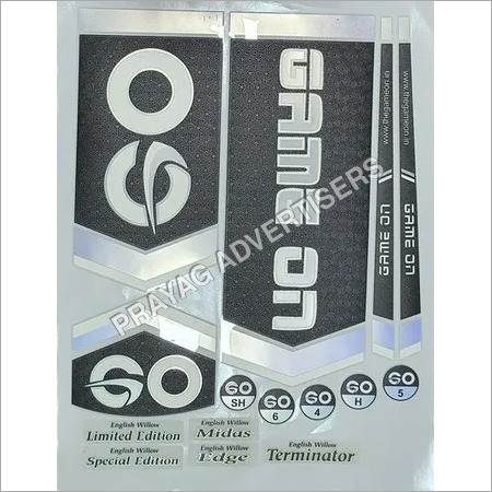 Print Matt Embossed Cricket Bat Sticker