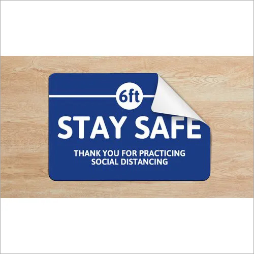 Customized Social Distancing Sticker With Anti Skid Lamination Length: 250  Micromete (Micron)
