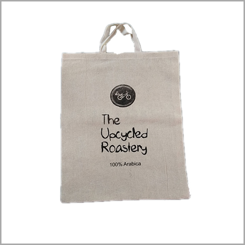 Printed Cotton Bag - Various Sizes Available, Grey with Elegant Printed Design, Highly Durable and Nicely Stitched