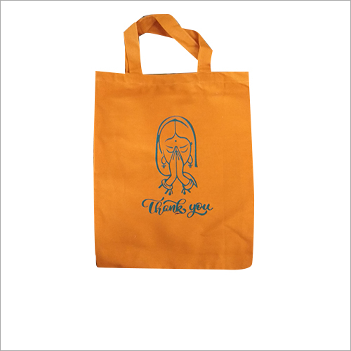 Loop Handle Cotton Bag - Cotton, Different Sizes Available, Yellow | Printed Design for Stylish Carrying Solutions