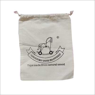 Customized Print Potli Bag - Cotton Material, Different Sizes Available, White Color | Customized Printed Design for Unique Gifting Solutions