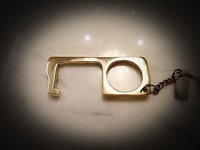Crab Style Pockee -Zero Touch Reusable Contactless Key Hands Safety To Open Door Bottle Opener Brass Keychain