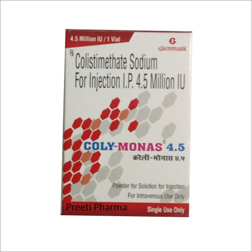 Colistimethate Sodium for Injection IP - 4.5 MIU, Prescription-Free Liquid Injection, Dosage as Per Doctor's Advice, Cool & Dry Storage