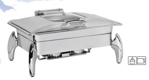 Chafing Dish Hydraulic Rectangle With Glass Lid 9 Ltr. Tiger Stand