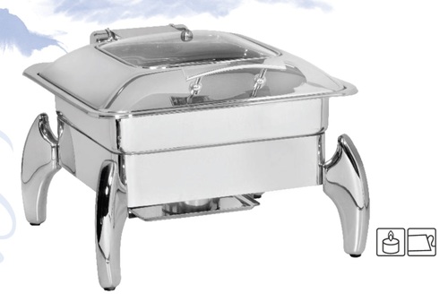Chafing Dish Hydraulic Square Glass Lid 6.5 Ltr. Tiger Stand - Rs. 7320.00++