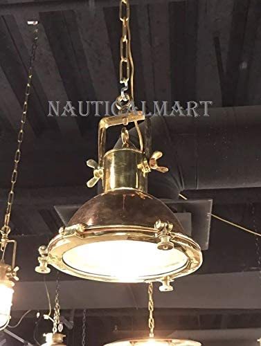 NauticalMart Nautical Marine Hanging Ceiling Pendant Brass & Copper Light Home Decor