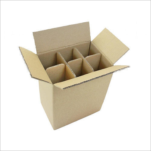 Corrugated Partition Box - Rectangular Shape, Brown Color, Customizable Size and Style | Made from Corrugated Board, Plain Finish for Beverage Use