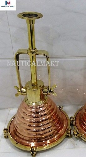 NauticalMart Nautical Marine Hanging Ceiling Pendant Deck Brass & Copper Light 1PCS