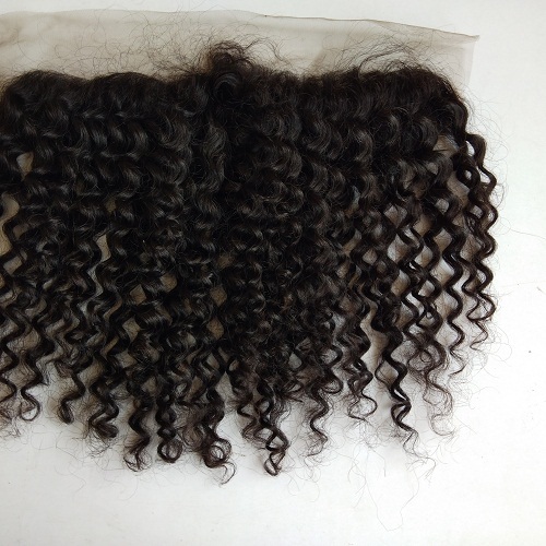 Steamed Curly Human Hair frontal