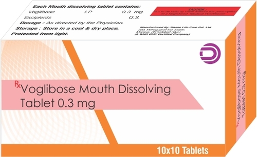 Voglibose Mouth Dissolving Tablets 0.3 mg By DIVINE LIFE CARE PVT. LTD.