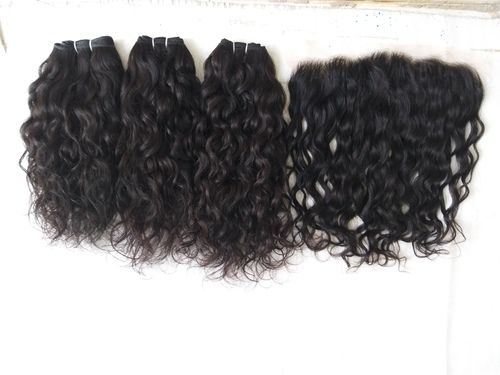 Natural Curly With Matching Frontal, 13X4 Lace Frontal Hair Grade: Remy Hair