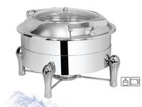 Chafing Dish Round Hydraulic, Glass Lid 6.5 Ltr, Sleek Stand - Rs. 6000.00++