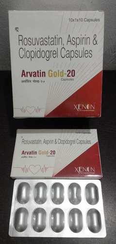 Rosuv-Astatin As-Pirin And Clopi-Dogrel Capsules Ingredients: Rosuvastatin 20Mg + Clopidogril 75Mg + Aspirin 75Mg