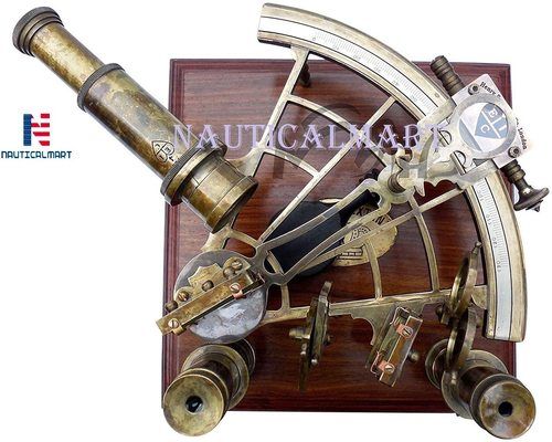 Brass Nauticalmart 8' Maritime Antiques Marine Captain Sextant With Wooden Box