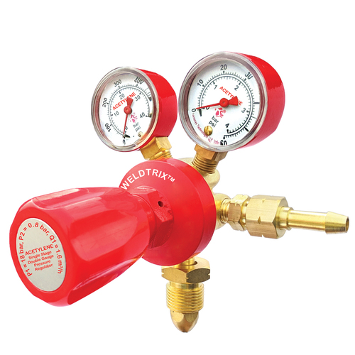 Weldrix Acetylene Regulator Single Stage Double Meter