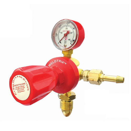 Weldtrix Single Stage Single Meter Acetylene Regulator