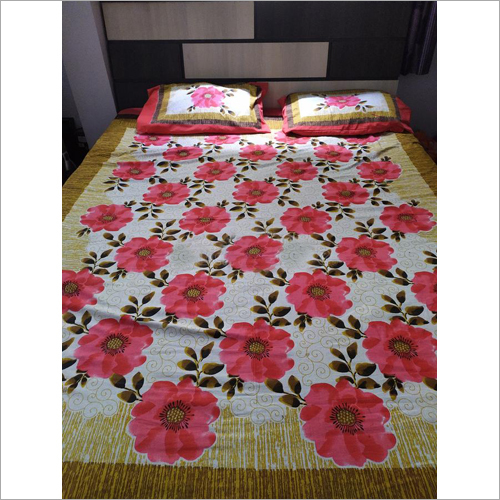 Floral Printed Bed Sheet - 100% Cotton, Queen Size - Multicolor, Soft Touch, Quick Dry, Water Absorbent, Skin Friendly