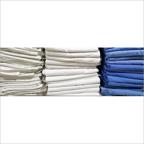 Pile Bedspread Bed Sheet - 100% Cotton, Queen Size, Blue-White | Soft Touch, Plain Dyed, Customizable Color, Material, Pattern, Size