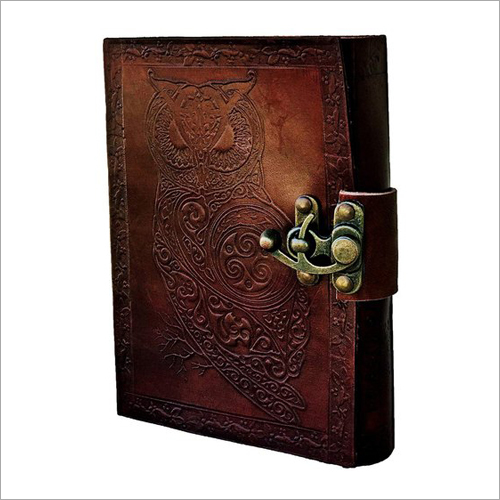 Light Weight Handmade Owl Embossed Goat Leather Diary