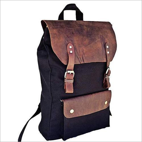 Black Canvas Backpack Bag