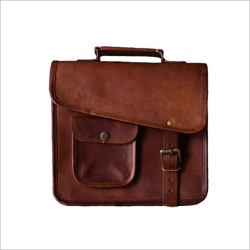 Brown 13 Inch Leather Laptop Messenger Bag