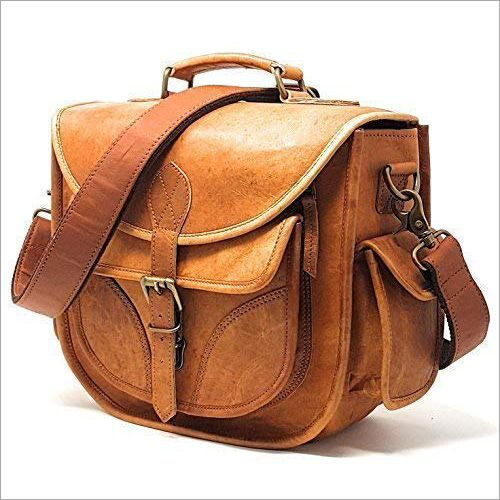 Brown Genuine Leather Camera Bag