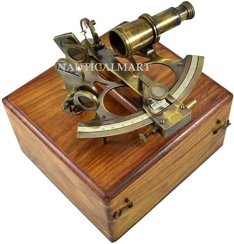 Nauticalmart Nautical Maritime - Brass Sextant W/Wooden Box- Sextant Astrolabe