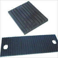 Grooved Rubber Sole Plate - 10mm Thick Rectangular Structure, Black Color with High Abrasion Resistance and Vibration Shock Absorption