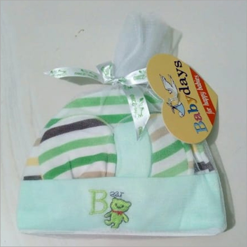 New Born Baby Imported Cap with Hand Gloves