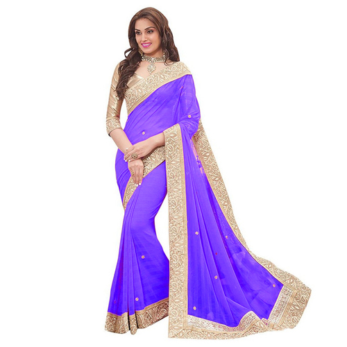 Fancy Patta Saree - Pattu Fabric, Light Purple Color | Perfect for Party Wear in All Seasons: Rainy, Spring, Summer, Winter, Plain Pattern