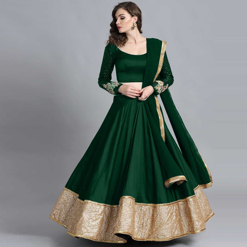 Akshara Green Suit - Trendy Full Sleeves Dress | No Fade, Quick Dry, Washable, All Season