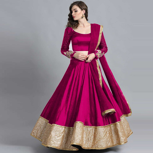 Plain Akshara Pink Suit