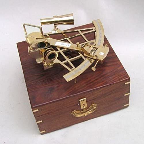 Brass Sextant with Wooden Case