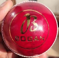 Bogan Leather Cricket Ball - Leather, Standard Size, Red | Durable, Easy To Use, Rugged Design, Printed Seam For Enhanced Performance